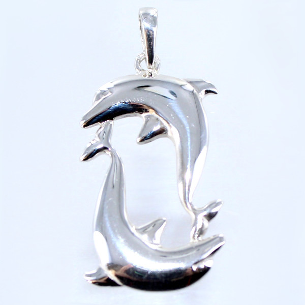 Pendentif Fantaisie 3 Dauphins - Bijou Vintage Ou Cadeau Symbolique